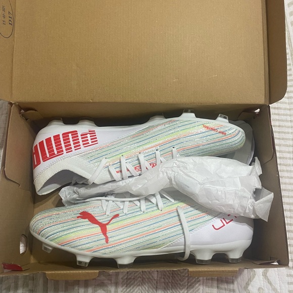 PUMA Ultra 3.2 FG/AG Lace Up Multicolor Men’s Soccer Cleats - Picture 2 of 2